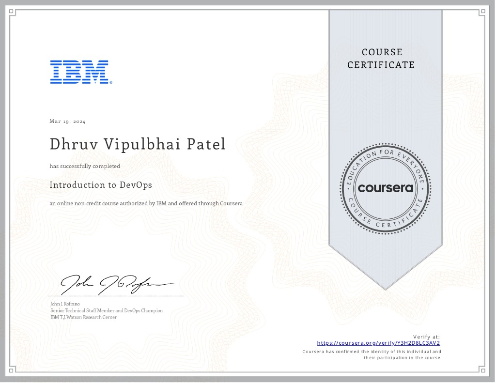 Introduction to DevOps Certificate